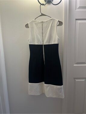 Tommy Hilfiger Navy and White Colorblock Midi Dress